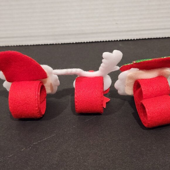 3-Christmas Themed Slap Bracelets Santa & Reindeer Felt Red Band Kids Elf Gifts - Picture 6 of 9